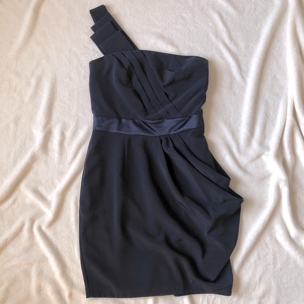 The Limited One Shoulder Navy Blue Dress
